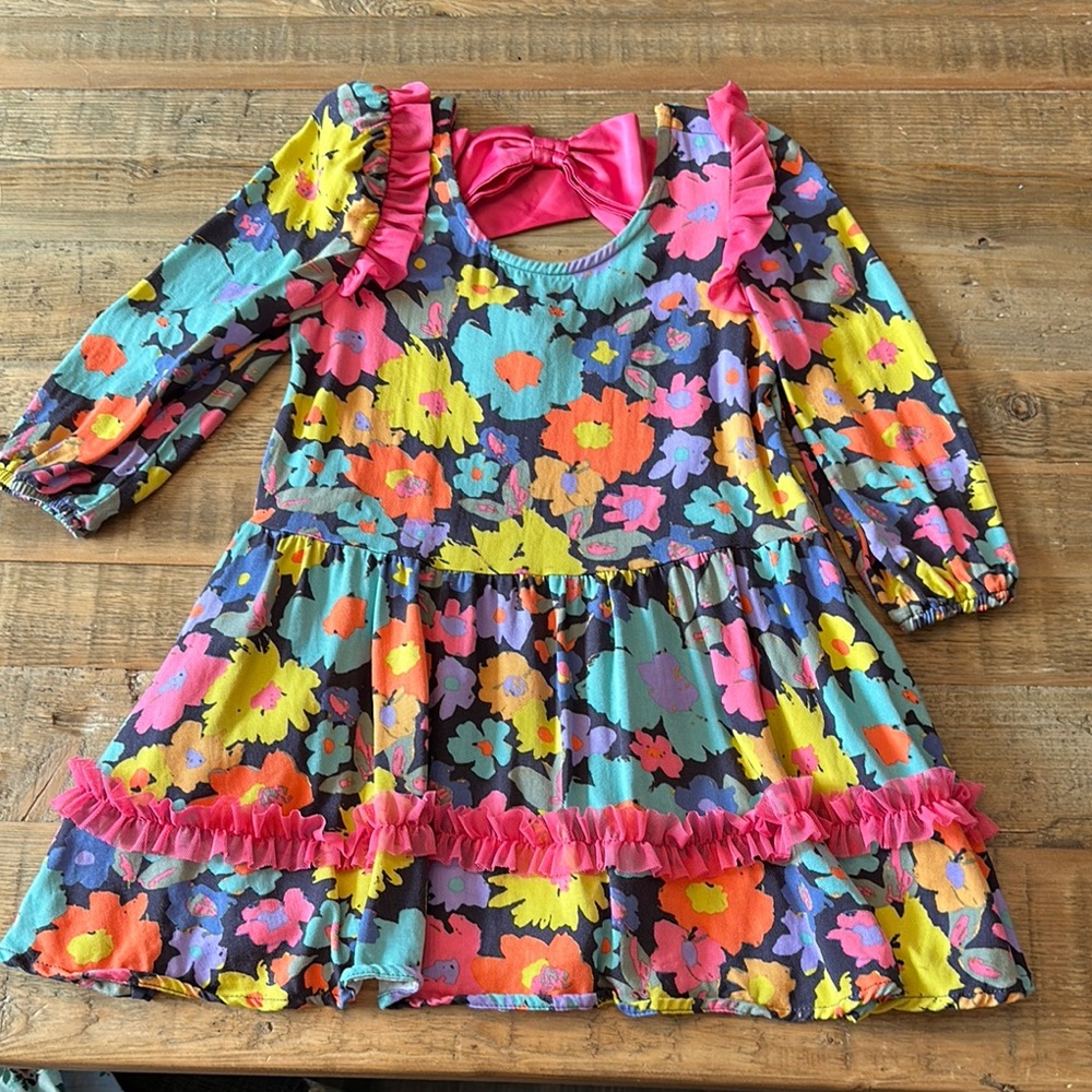 Colorful Floral Kids Dress